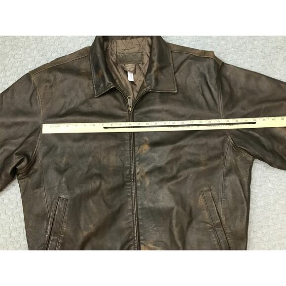 Austin Clothing Co Leather Jacket Mens XL Brown Zip Bomber Pig Nappa Quilted - Picture 8 of 16